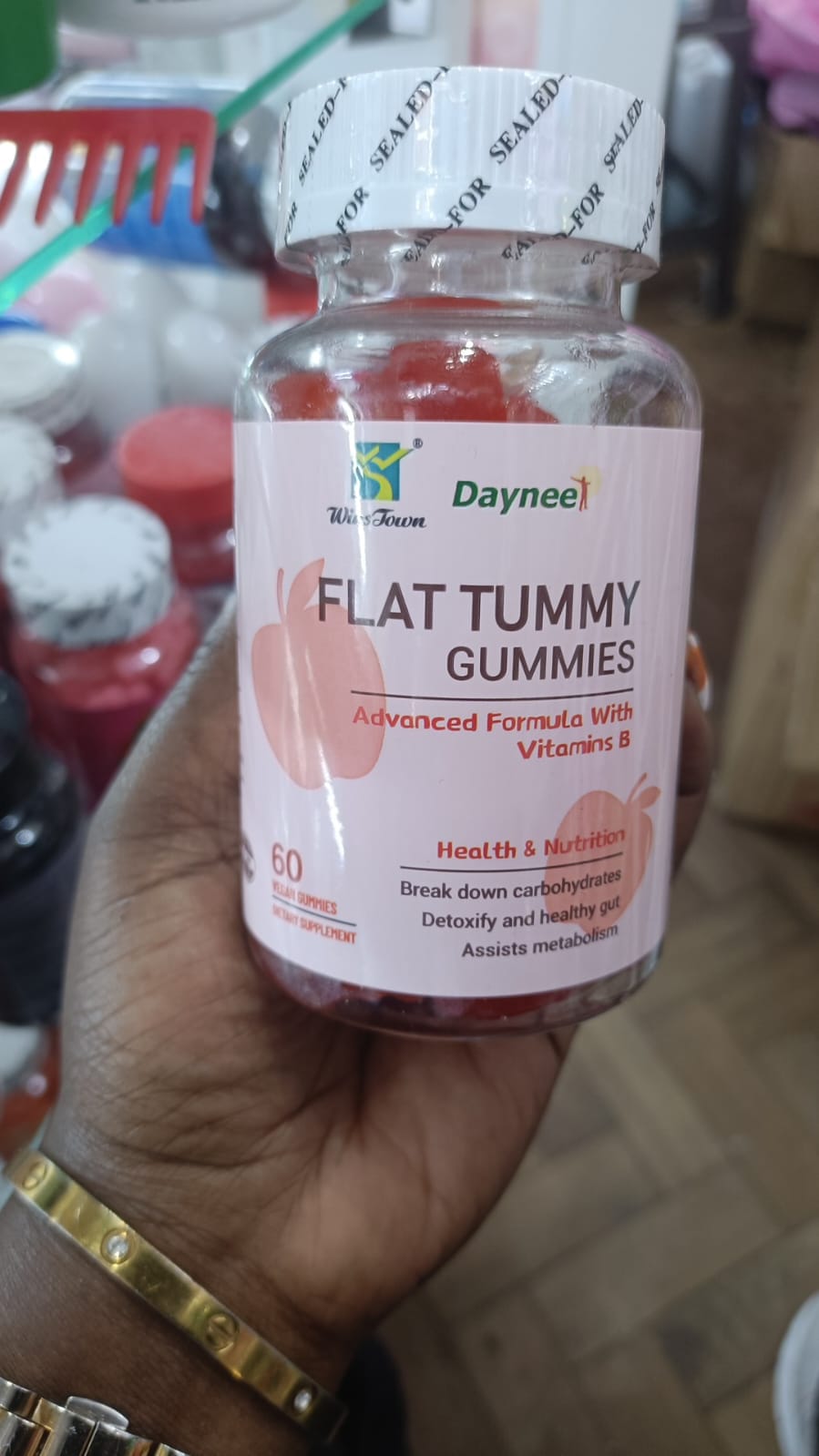 Daynee Flat Tummy Gummies advanced formula with vitamin B-60 counts